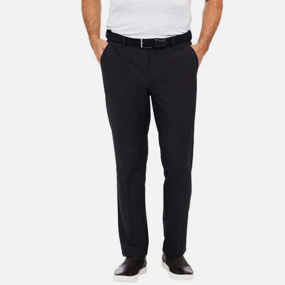 GREG NORMAN FOR TASSY ELBA DRESSY BLACK GOLF PERFORMANCE PANTS EUC